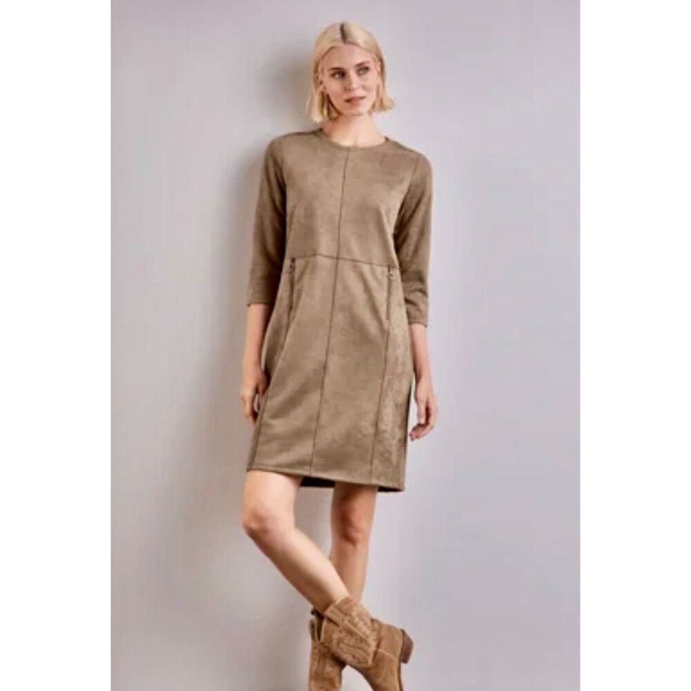 JOH Anthropologie Ultra Suede Long Sleeve Sheath Dress Sz XL Fall Western Rodeo
